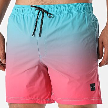 Jack And Jones - Maui Shorts de Baño Azul Turquesa Rosa Fucsia Degradado