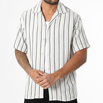 Jack And Jones - Camisa de manga corta Coba Stripe Resort Beige Light Green