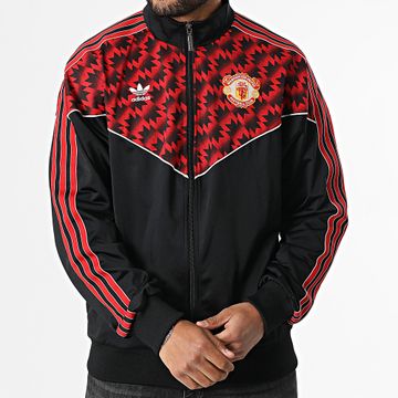 Adidas Performance - Manchester United Striped Zip Jacket JF0373 Negro Rojo