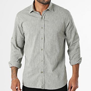 Armita - 807 Camisa de manga larga verde caqui regular fit