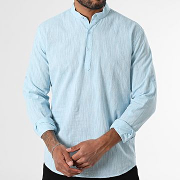 Armita - 808 Camisa Turquesa Chiné Manga Larga Regular Fit