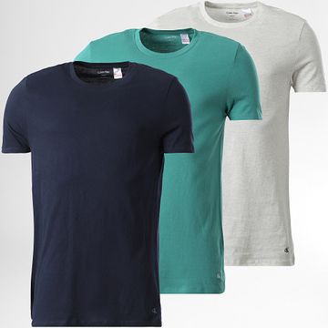 Calvin Klein - Set De 3 Camisetas NB4051 Beige Heather Azul Marino Verde Turquesa