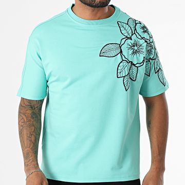 Classic Series - G-9 Turquoise Floral Oversize Tee Shirt