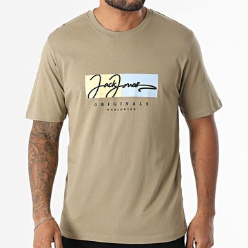 Jack And Jones - Frederiksberg Box Script Tee Shirt Caqui Verde