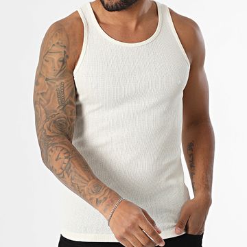 Jack And Jones - Camiseta de tirantes de canalé beige Acapulco