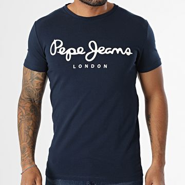Pepe Jeans - Camiseta elástica original PM508210 Azul marino