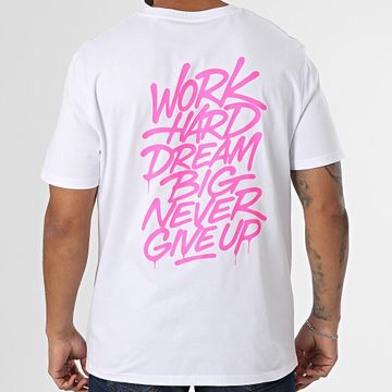 Super Prodige - Tee Shirt Oversize Large Mindset Blanco Rosa Fluo