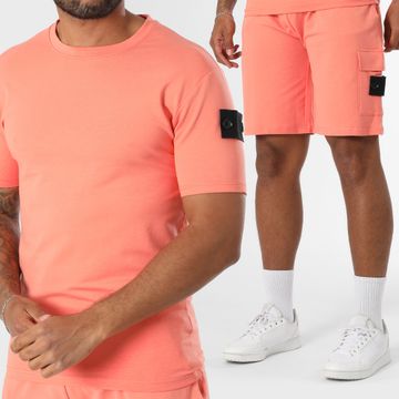 Black Industry - 009 Conjunto de camiseta y pantalón corto Salmón