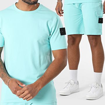 Black Industry - Conjunto de camiseta turquesa y pantalón corto 009