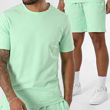 Black Industry - Conjunto de camiseta oversize y pantalón corto verde claro
