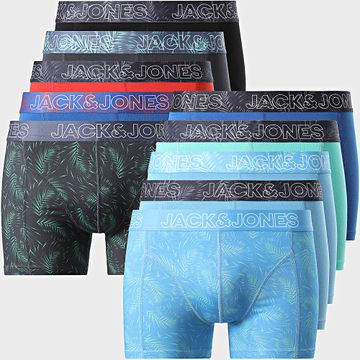 Jack And Jones - Pack De 10 Boxers Canvey Light Blue King Blue Turquesa Naranja Negro