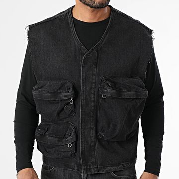 Uniplay - 69A Chaleco vaquero negro sin mangas