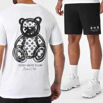 Teddy Yacht Club - Maison De Couture Conjunto de maillot Tech y pantalón corto de jogging Blanco Negro