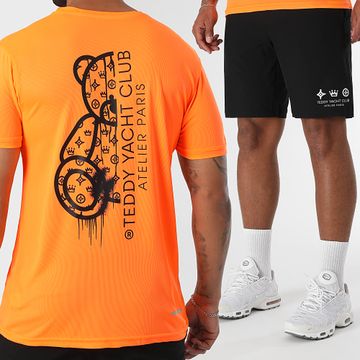 Teddy Yacht Club - Conjunto de maillot y pantalón corto Tech Atelier Paris Orange Negro