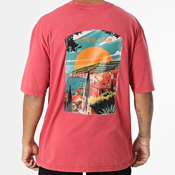 Black Industry - Camiseta oversize Côte D'Azur 025 Rojo