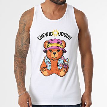 Chewidoudouu X Ryan Jernival - Camiseta de tirantes blanca de cóctel