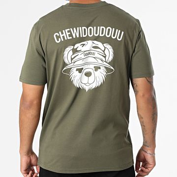 Chewidoudouu X Ryan Jernival - Tee Shirt Oversize Teddy Verde Caqui Blanco