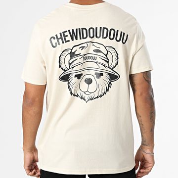 Chewidoudouu X Ryan Jernival - Camiseta oversize Teddy beige negra
