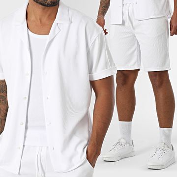 Classic Series - Conjunto de camisa blanca de manga corta y pantalón corto Dove