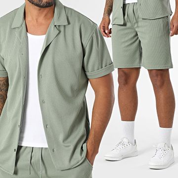 Classic Series - Conjunto de camisa de manga corta y pantalón corto Dove Verde caqui