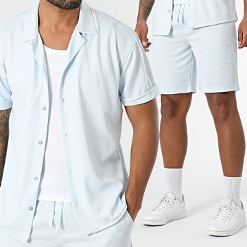 Classic Series - Conjunto de camisa de manga corta y pantalón corto Light Blue Dove