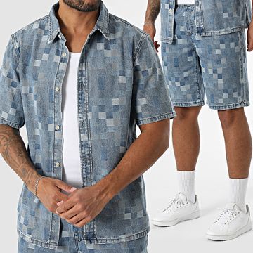 Classic Series - Conjunto de camisa de manga corta y pantalón vaquero 002 Blue Denim