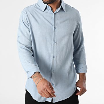 Classic Series - Camisa de manga larga Lino azul claro