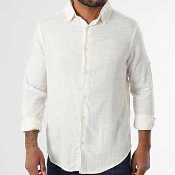 Classic Series - Camisa Lino Manga Larga Beige Claro
