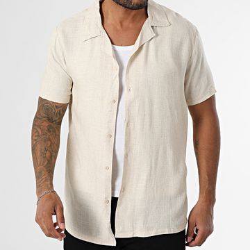 Classic Series - Camisa de manga corta Leon Beige Chiné