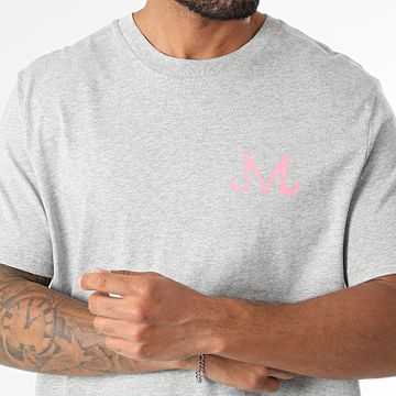 Dragon Ball Z - Camiseta Oversize Majin Pecho Gris Heather Rosa