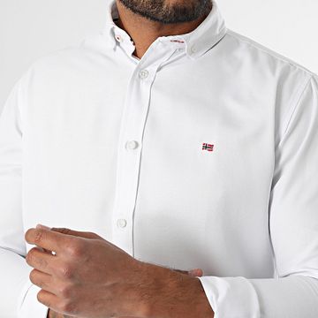 Geographical Norway - Camisa de manga larga 170 Blanca