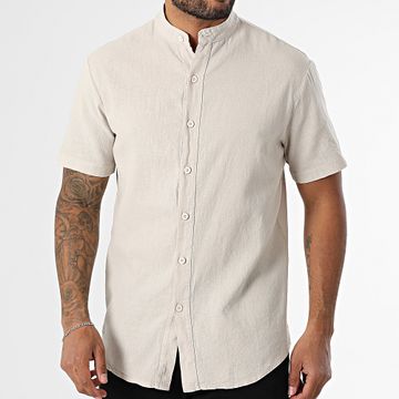 KZR - Camisa de manga corta Cuello de oficial 059 Beige