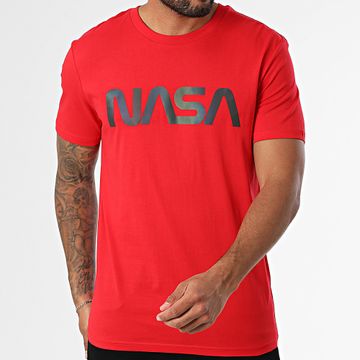NASA - Camiseta Logo Gusano Negro Arco Iris Rojo