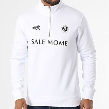Sale Môme Paris - FC Sudadera con cuello de cremallera Osito Blanco Negro