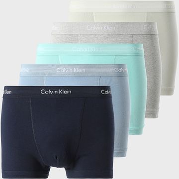 Calvin Klein - Juego de 5 boxers NB2877A Azul marino Azul claro Turquesa Beige Gris brezo