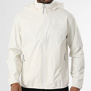 Tommy Jeans - Cazadora con cremallera y logo perforado 1680 Beige claro