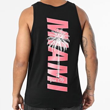 Luxury Lovers - Camiseta de tirantes Miami Palm Negro Rosa