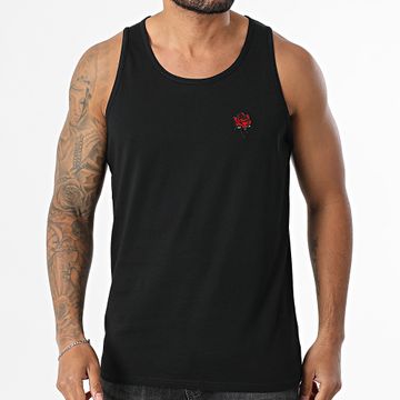 Luxury Lovers - Camiseta Rosas Bordadas Negro