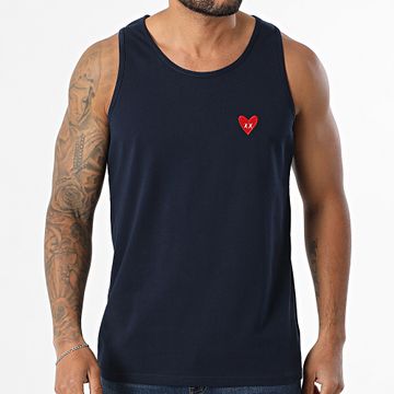 Luxury Lovers - Camiseta de tirantes Corazón Bordado Azul Marino
