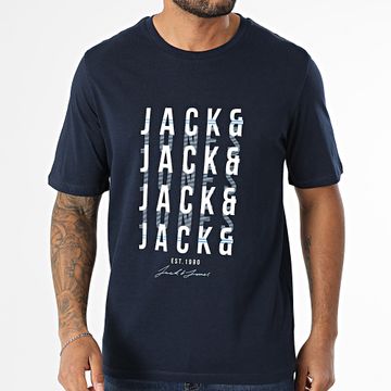 Jack And Jones - Tee Shirt Delvin Bleu Marine Foncé