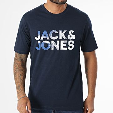 Jack And Jones - Tee Shirt Distressed Bleu Marine
