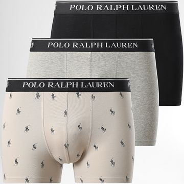 Polo Ralph Lauren - Juego De 3 Calzoncillos Boxer Negro Heather Gris Beige
