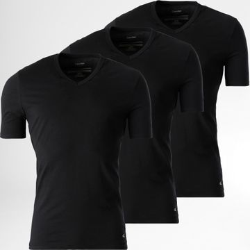 Calvin Klein - Lote de 3 camisetas con cuello en V 4186 Negro