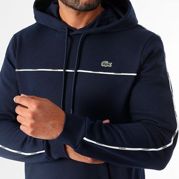 Lacoste - Sudadera con capucha y logotipo bordado en cocodrilo azul marino