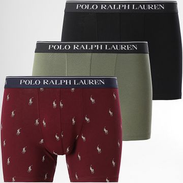 Polo Ralph Lauren - Juego De 3 Boxers Negro Verde Caqui Naranja