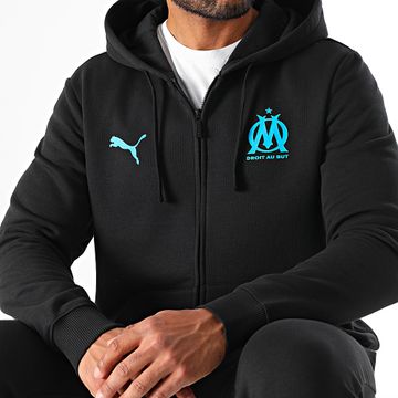 Puma - Sudadera de fútbol con capucha y cremallera OM Essentiel 781573 Negro