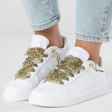 Adidas Performance - Grand Court 2.0 Zapatillas Mujer FZ6158 Calzado Blanco Gris One x Superlaced Leopard Lace