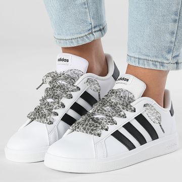 Adidas Performance - Zapatillas mujer Grand Court 2 GW6511 x Superlaced Lace Leopard Gris