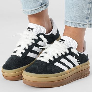 Adidas Originals - Gazelle Bold Mujer Zapatillas IE0876 Core Negro Blanco x Superlaced Cordones difusa blanco