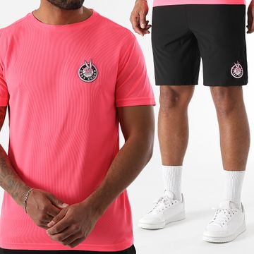 Looney Tunes - Conjunto de jersey y pantalón corto Bugs Bunny Tech Badge Negro Rosa Fluo